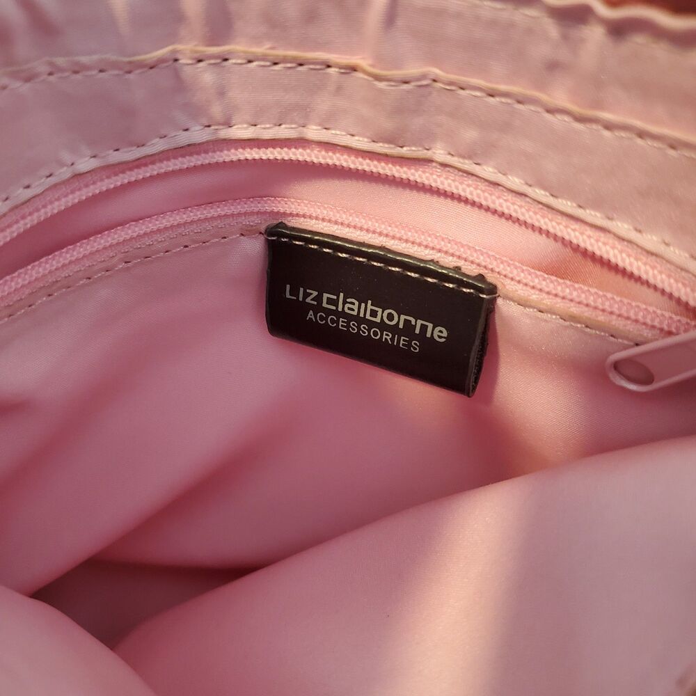 Liz Claiborne Pink Mini Shoulder Bag Y2K Textured Faux Leather Pink Lining - Picture 9 of 16